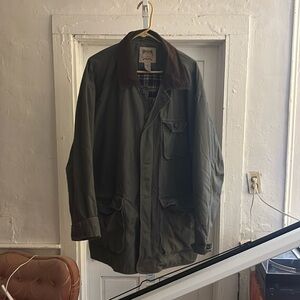 Himalaya Outfitters 2XL barn coat hunter green with plaid lining corduroy collar